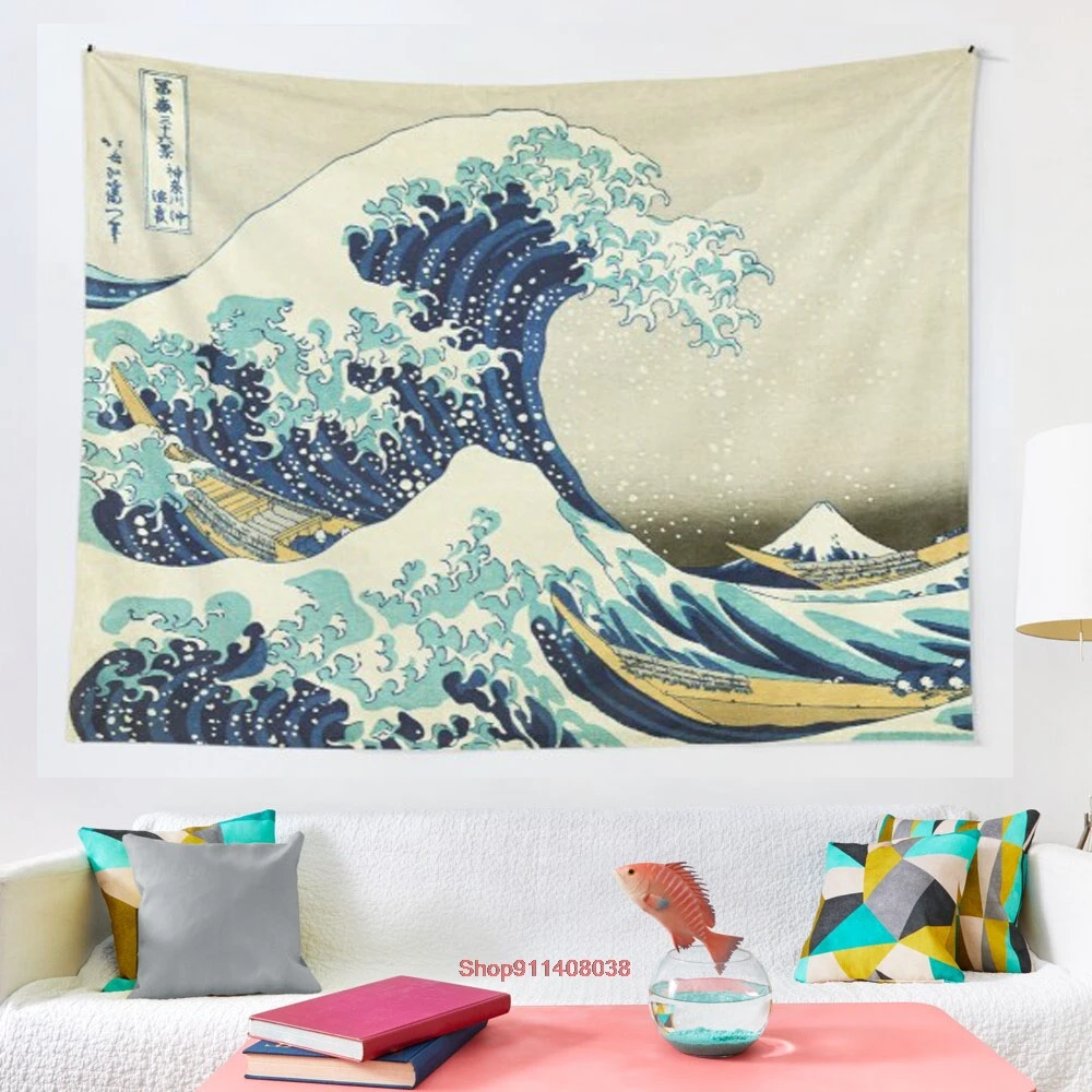 

The Great Wave off Kanagawa психоделический гобелен красочные настенные подвесные гобелены для спальни настенный художественный Коврик для йоги