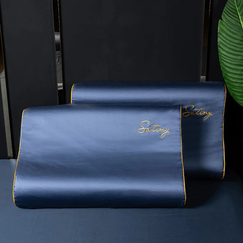 

Egyptian Cotton Pillowcase Solid Color Pillow Case High Quality Embroidery Pillow Cover Latex Pillow Case Cover 40X60cm