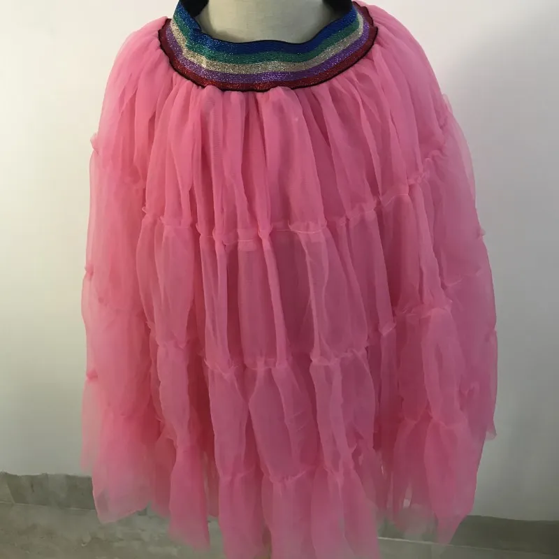 2019 New Summer Blue&ampPink TUTU Skirt+Cat T-shirt Clothing set thinFor Baby Girl Kids Colorful Striped Waist Skirt for Princess |