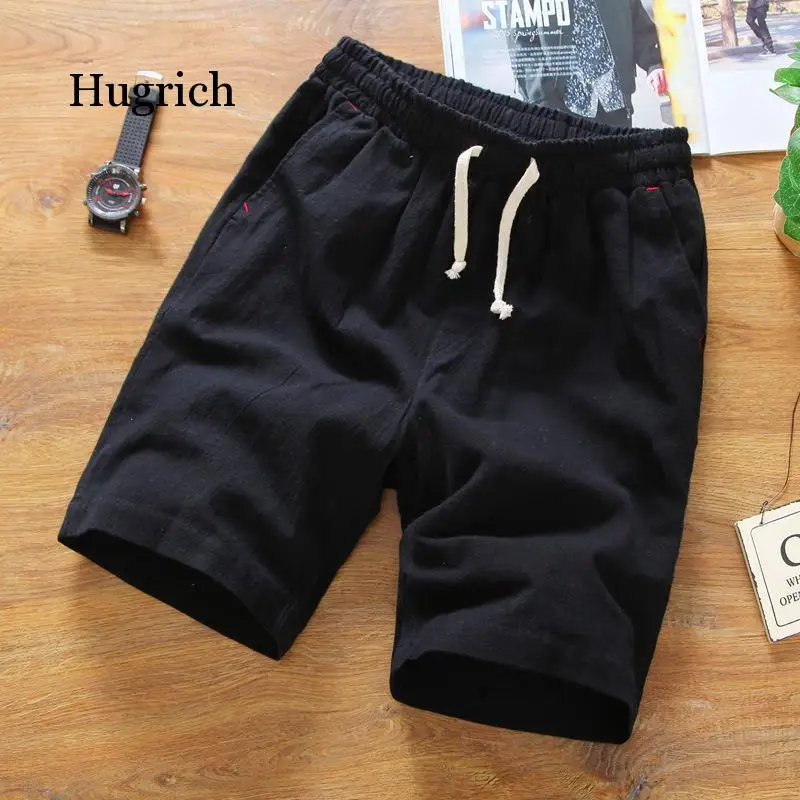 

New male slim linen shorts chinese style solid color short pants male summer breathable linen shorts plus size 5xl