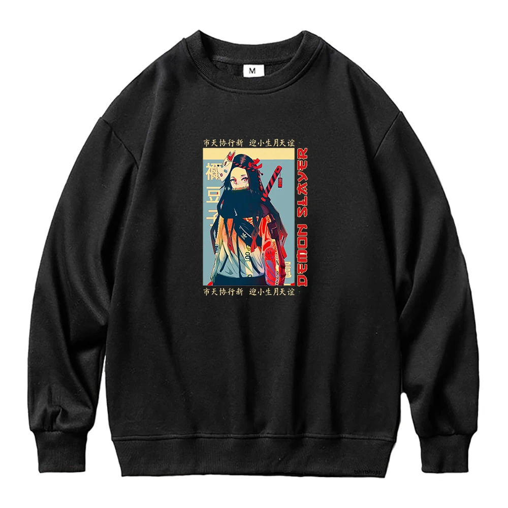 

Anime Nezuko Kamado Hoodie Women Demon Slayer Hoodies Women Harajuku Manga Mugen Train Hoody Crew Neck Pullovers Sweatshirts