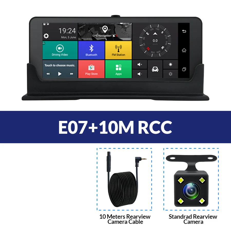 E07-10M RCC E-ACE видеорегистраторы для автомобиля 4G gps навигация Android Камара 7,0 дюймов зеркало заднего вида FHD 1080P видео рекордер Wifi Bluetooth Авто видеорегистратор - Название цвета: E07-10M RCC