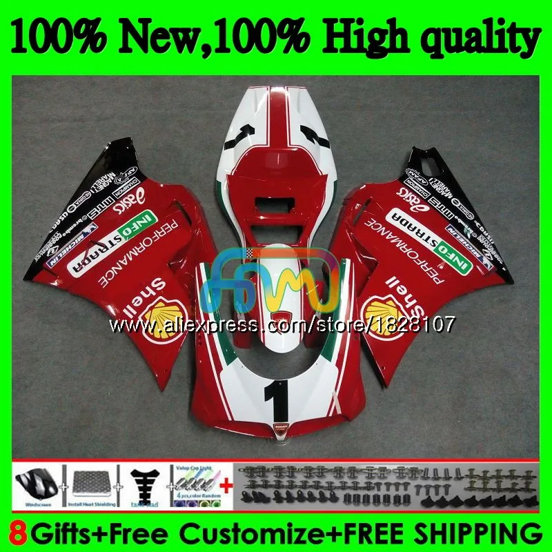 

748 853 For DUCATI 916 996 94 95 96 97 98 99 02 71BS.40 998 S R Red white new 1994 1995 1996 1997 1998 1999 00 2001 2002 Fairing