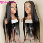 Предварительно выщипанный 180% бразильский прямой передний парик на сетке с детскими волосами, парик из человеческих волос HD, прозрачные передние парики из человеческих волос