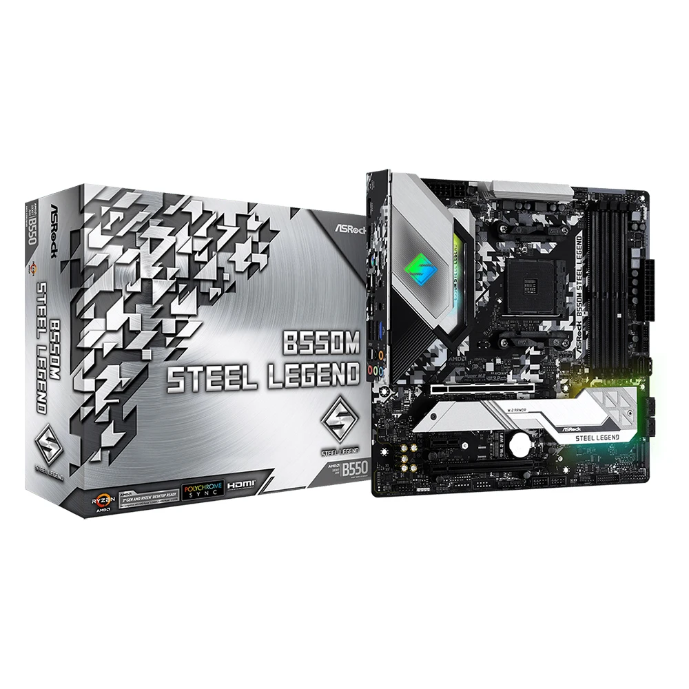 Материнская плата ASRock B550M Steel Legend для настольного ПК Micro ATX разъем B550 процессора AMD