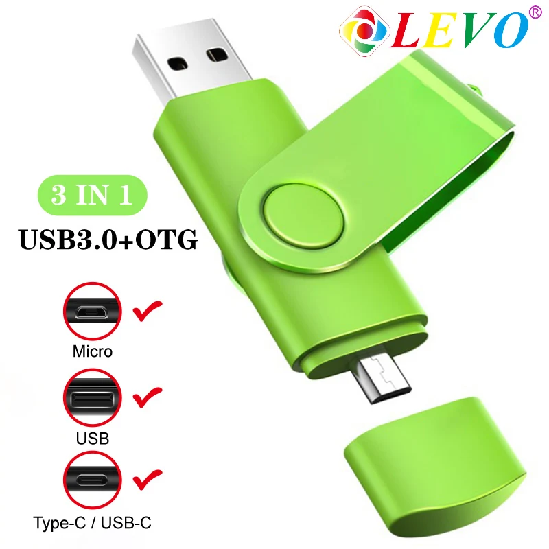 Флэш накопитель USB Type C/PC флешка зеленого цвета на 512/256/128/ГБ|USB флэш-накопители| |