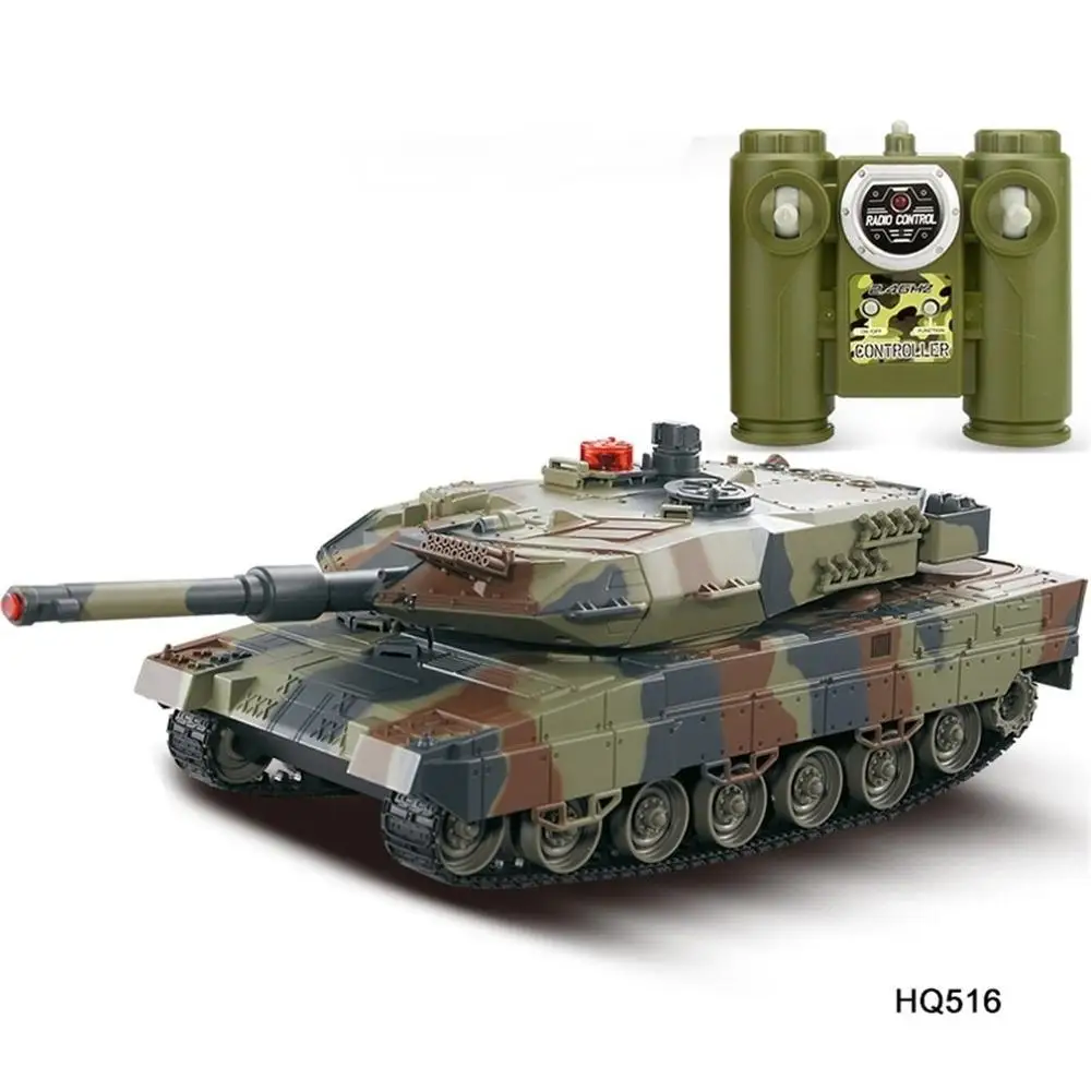 1/24 масштаб немецкий Леопардовый боевой танк A6 инфракрасный боевой танк RC со звуком и подсветкой беспроводные радиоуправляемые игрушечные танки - Цвет: Зеленый