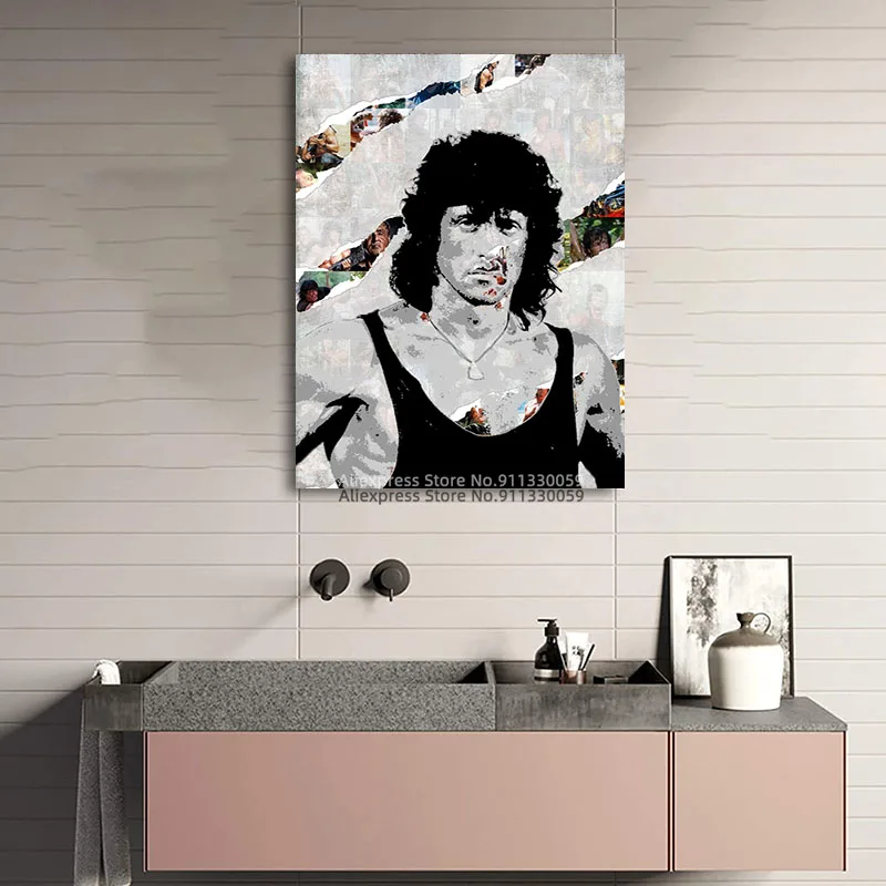 Плакат с легендами знаменитостей Джон Рэмбо Картина на холсте Настенная картина