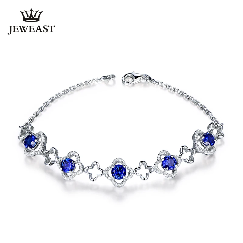 Женский браслет из натурального сапфира MLZB тонкий однотонный Браслет чистого