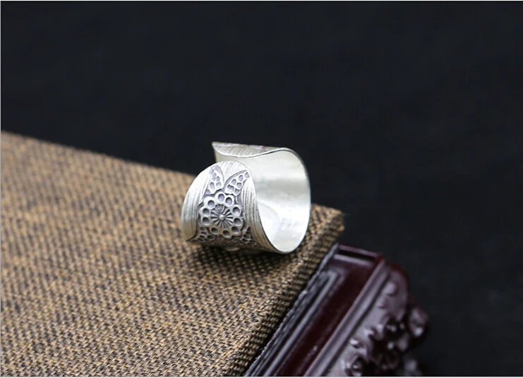 Direct sales S925 sterling silver fashion hand carved elephant series old opening Tibetan Silver Ring men and women accessories | Украшения