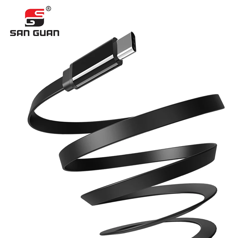 USB C плоский кабель портативный 3A быстрая зарядка 3. 0 Gen1 Type для быстрой зарядки и