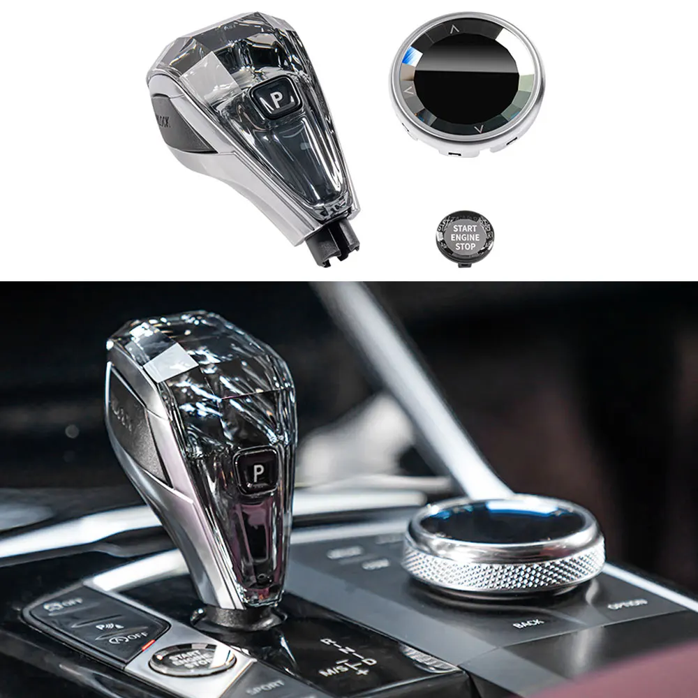 

3 Pcs Set For BMW 4 Series G22 Car Accessories Crystal Series Gear Shift Knob Car Gear Shift Lever Crystal Handles