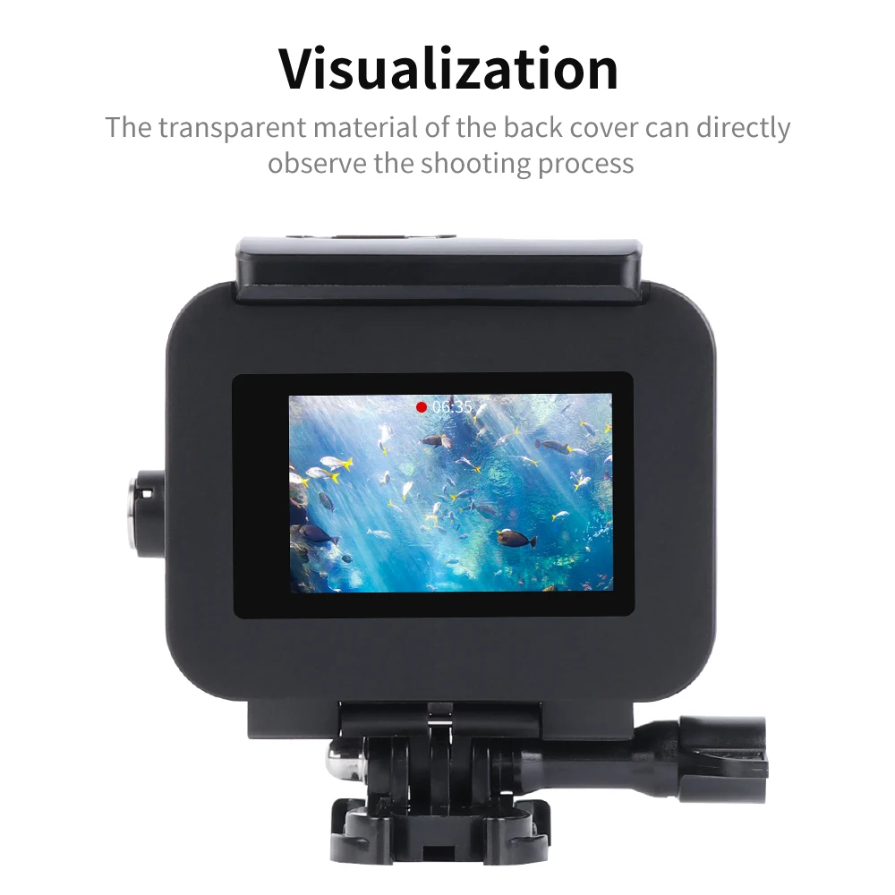 45 м подводный водонепроницаемый чехол для GoPro Hero 8 Черный Защитный дайвинга