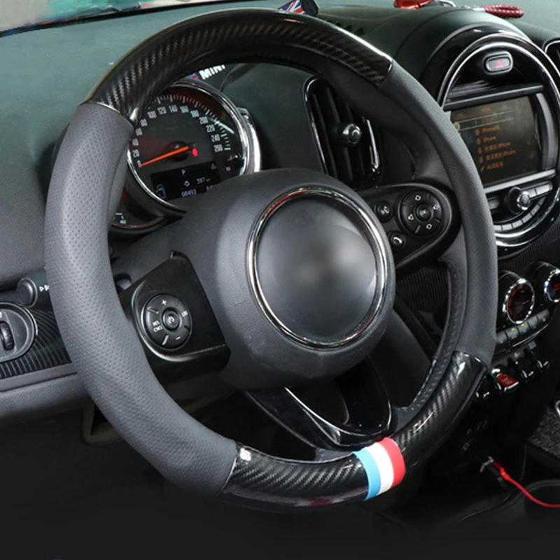 Чехол для руля из углеродного волокна 38 см защитный чехол BMW MINI Cooper F54 F55 F56 F60 R55 R56 R60