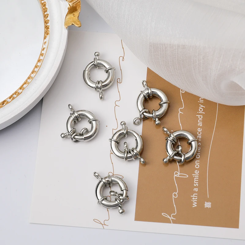 JUYA Wholesale 100 Pcs 15 mm Width Sailor Fastener Clasps Hooks For Jewelry Making Charm Connectors Handmade Jewelry Accessories