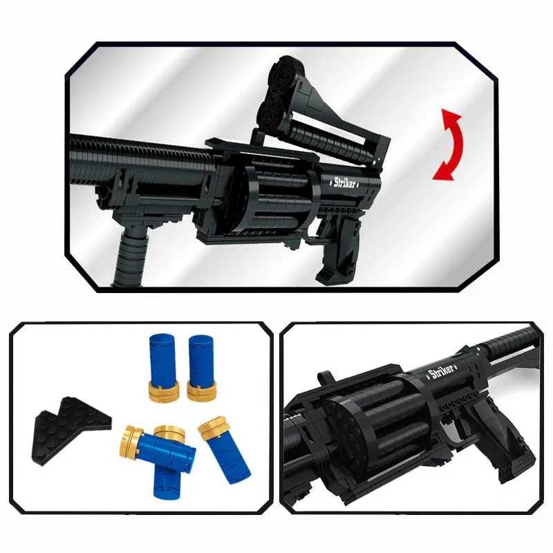 Ausini Guns Technical Pistol Desert Eagle Submachine 98k Model SWAT WW2 Police Weapon Moc Model Building Block Construction Toys