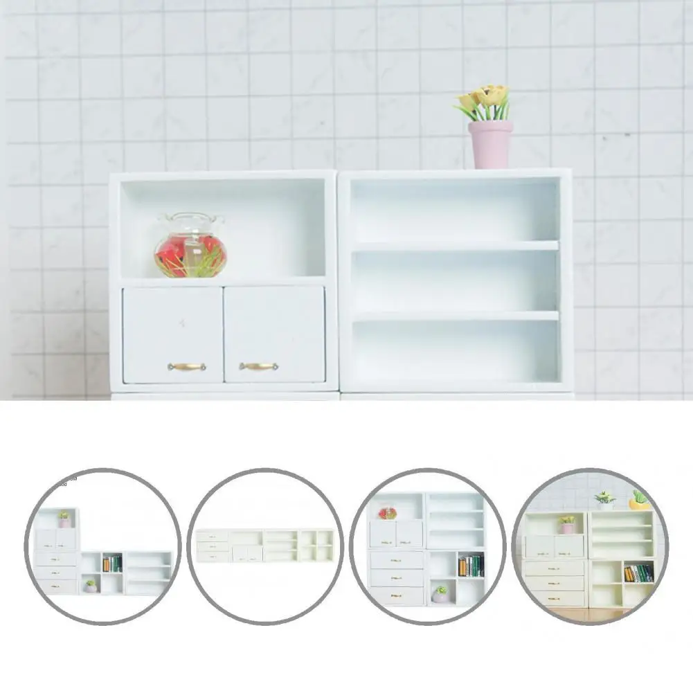 

Anti-deformed 4Pcs/Set Novelty Solid Color Home Dollhouse Cabinet Nice-looking for Graduation Design