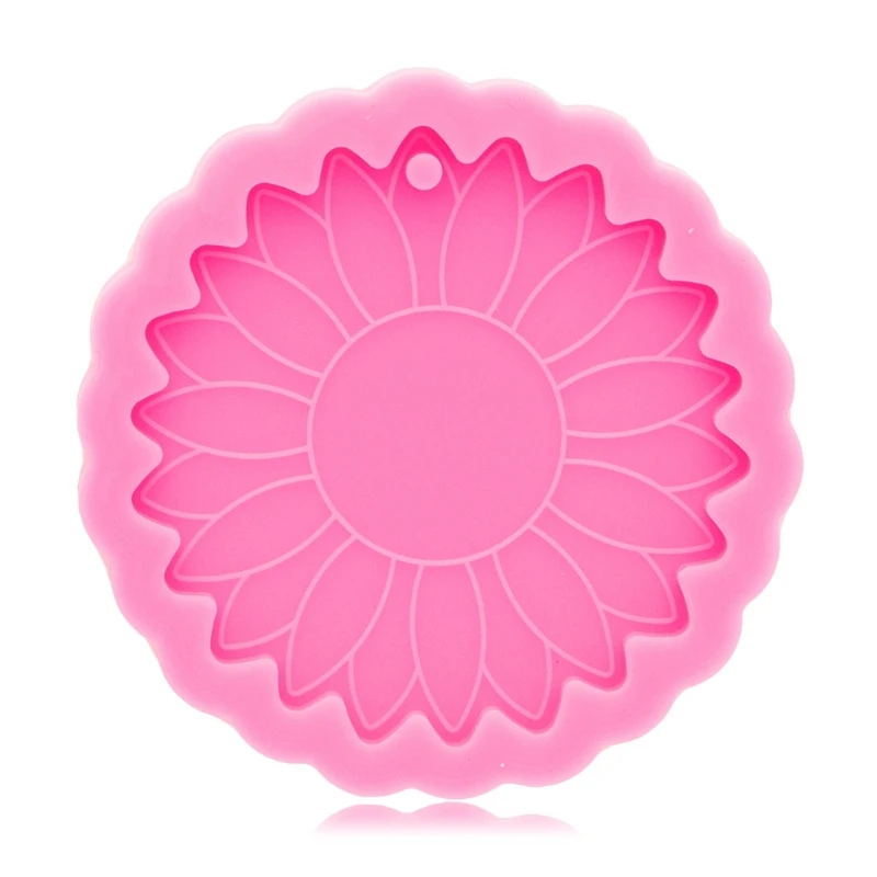 

Keyring Casting Silicone Mould Super Glossy Sun Flower Keychain Epoxy Resin Mold 652B