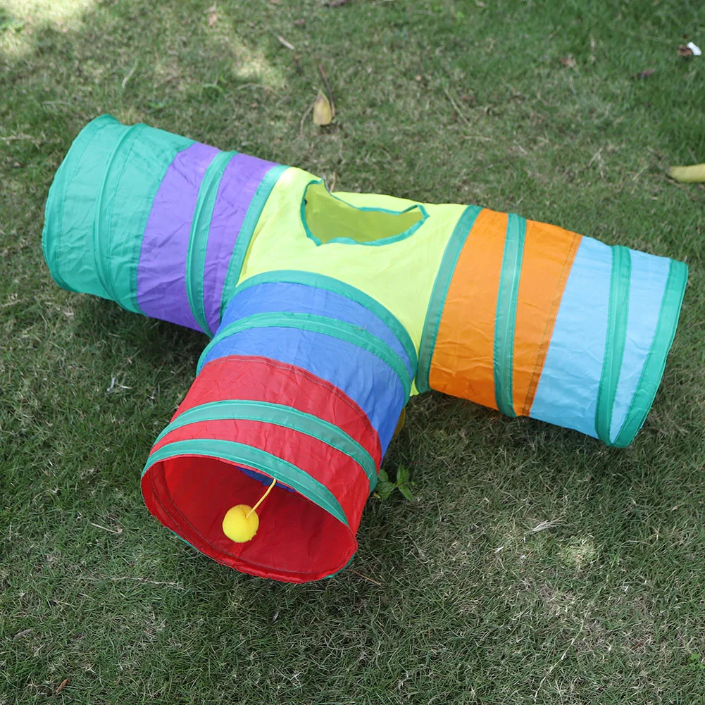 

3-way Collapsible Cat Tunnel Tube 3 Holes Toys Puppy Kitten Foldable Channel Funny Interactive Animal Play Games Pet Supplies