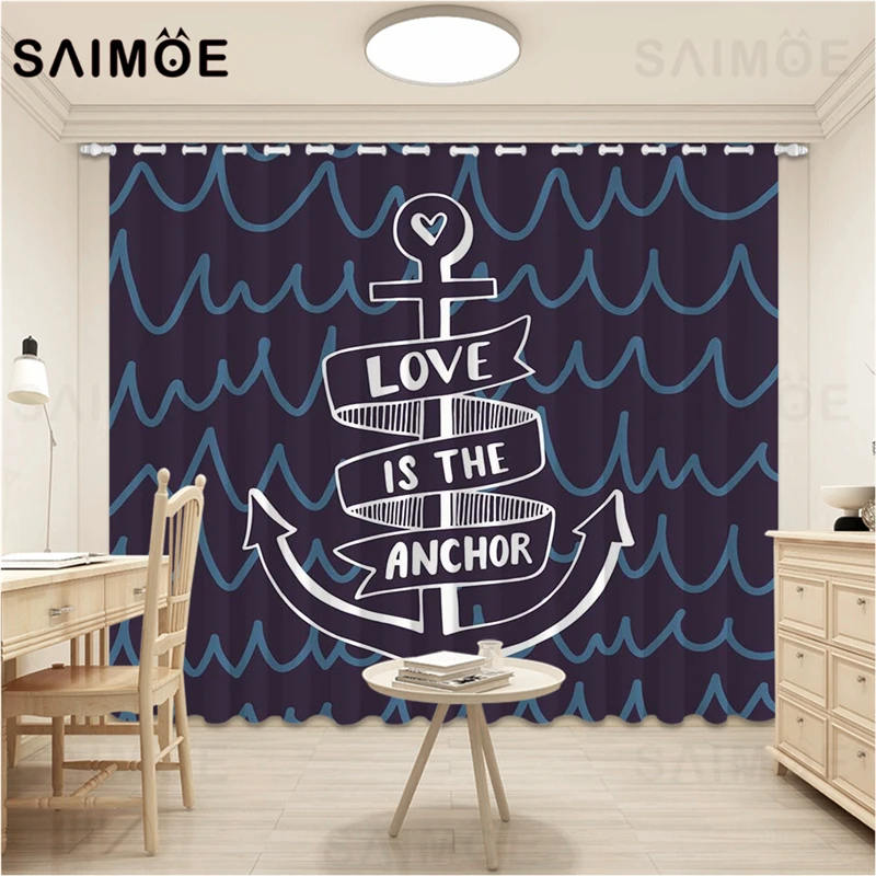 Атомакс морской занавес s пустынные шторы с изображением якоря для гостиной