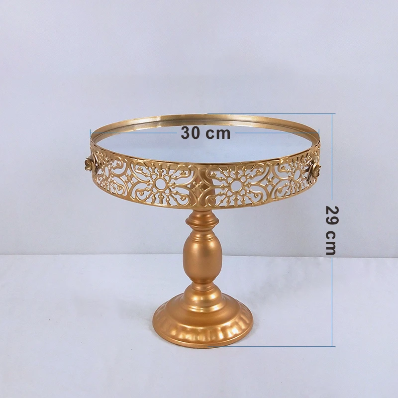 30CM Европейский Золотой Стиль Солнцезащитные очки, зеркальные круглые металлическая, для подставки для пирожных пластина домашняя одежда для свадьбы, дня рождения подставка для торта инструмент - Цвет: 30CM