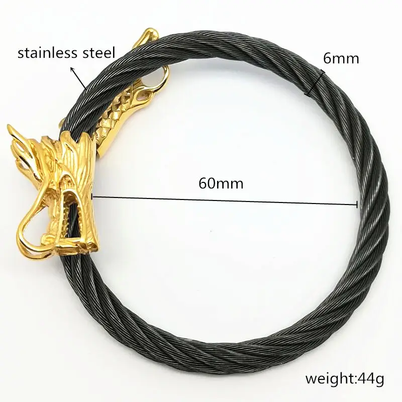 Мужской браслет в стиле панк с открытым покрытием из стальной проволоки унисекс