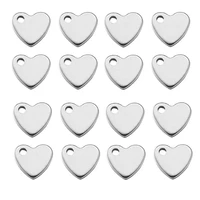 50pcslot stainless steel 67mm910mm heart charm jewelry tags making bracelet necklace diy for jewelry makings wholesales