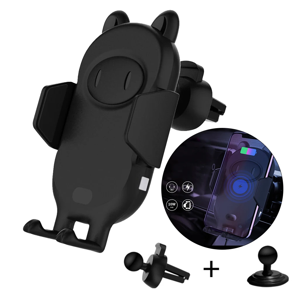 10 Вт Qi Беспроводное Автомобильное зарядное устройство с креплением на