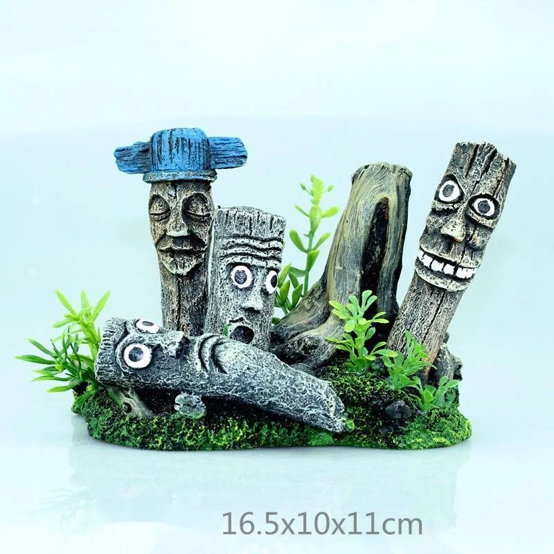 

New Aquarium Decoration Landscaping Fish Tank Decoration Accessories Easter Statue Ornaments Waterscape Background Accessories