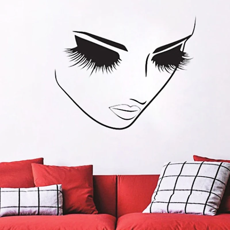 Креативные красивые ресницы настенные Стикеры украшения для гостиной и девушки