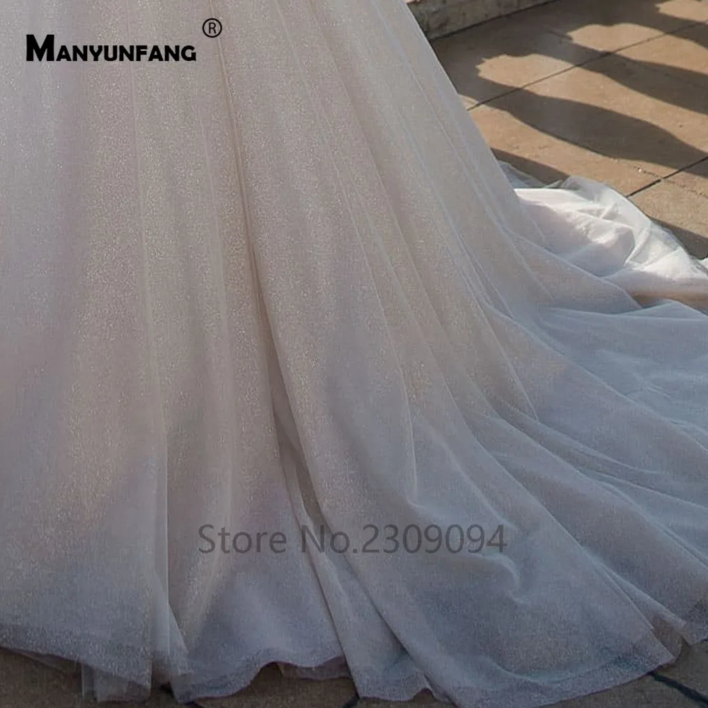

Major Beading Charming Neckline Wedding Dress With Lace Back Bridal Dress vestido de festa de casamento Long Sleeves Bride Dress
