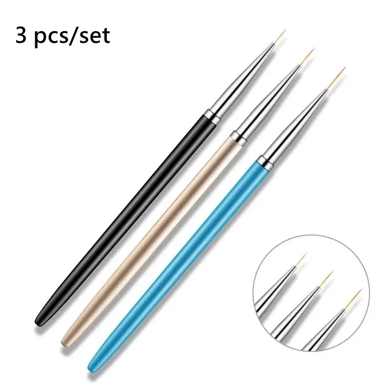 

Новинка 3 шт. лайнер для дизайна ногтей ручка для рисования 3D Типсы набор для самостоятельного рисования акриловыми искусственными линиями инструмент для маникюра