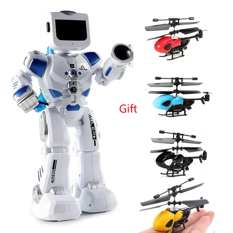 RC робот боевой игрушка с английской музыкой интеллектуальные фигурки чувство