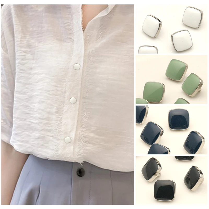 11 мм кнопки для одежды женская рубашка квадратная кнопка металлическая черно