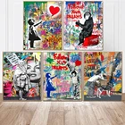 Бэнкси Граффити уличная художественная коллекция Следуйте вашей мечте улыбка Абстрактная живопись на холсте плакат печать Настенная картина домашний декор