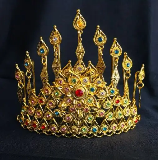 Таиландская Женская корона головные уборы металлические стразы блестящие |