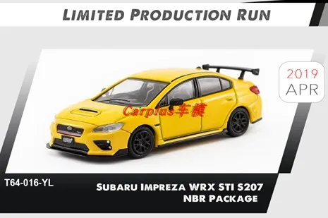 

Tarmac Works 1/64 Subaru Impreza WRX STI S207 NBR Collect limited edition metal alloy car model toys