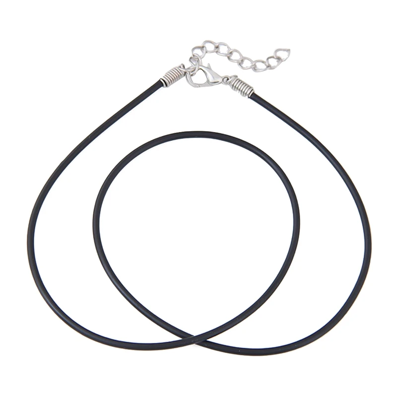 1 шт. 5 мм черный кожаный шнур восковая веревка цепочка Ожерелье 45 см + удлиняющая