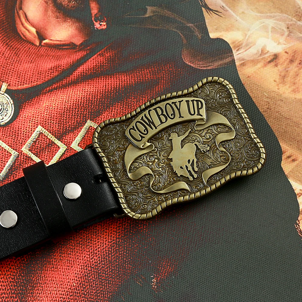 

Western cowboy zinc alloy retro flower rider belt buckle men's belt gift