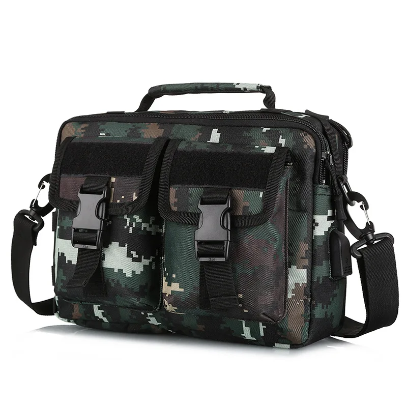 

USB Tactical Shoulder Bag Military Army Airsoft Molle Backpack Camo Camping Hiking Hunting Outdoor Sling Bag Messenger Bag