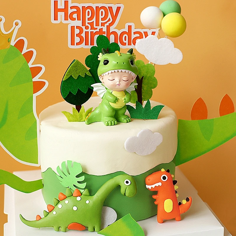 Коко дерево лист мультфильм Динозавр торт Топпер десерт украшение для дня