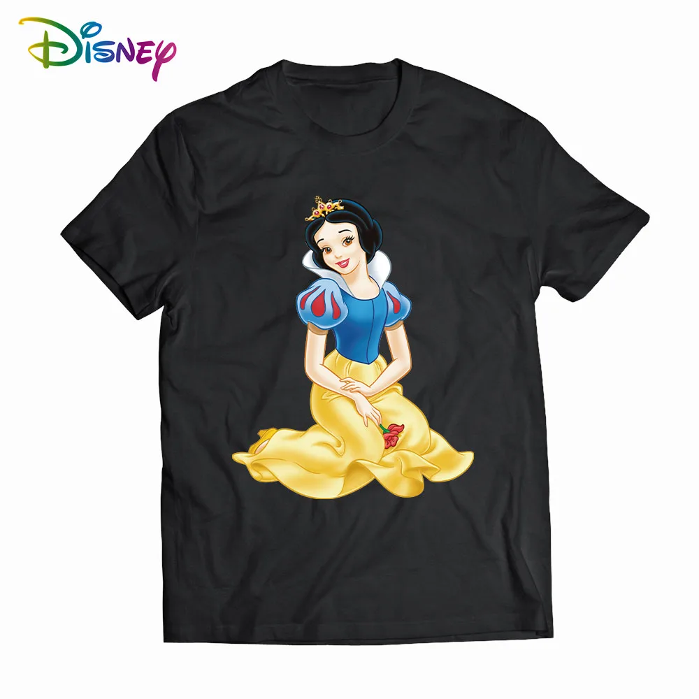 Летняя Новинка 2021, футболка с изображением Белоснежки Принцессы Диснея, футболка с круглым вырезом и эстетичным принтом, уличная одежда с коротким рукавом, Женский Топ