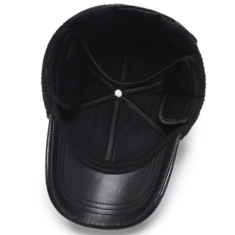 Мужская зимняя теплая Бейсболка с ушами ветрозащитная флисовая Зимняя кепка