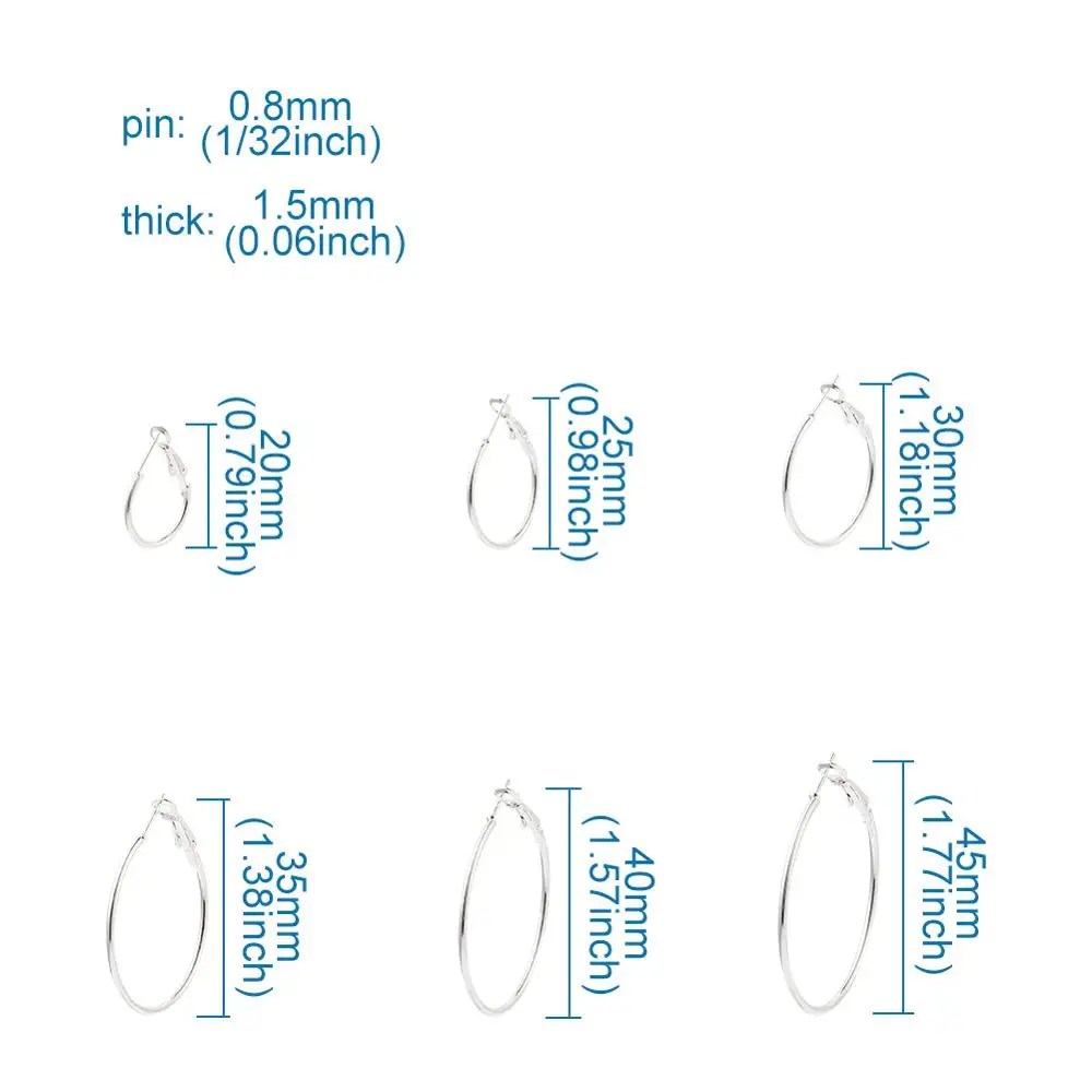 12 пар/упак. железные серьги-кольца для изготовления ювелирных изделий своими