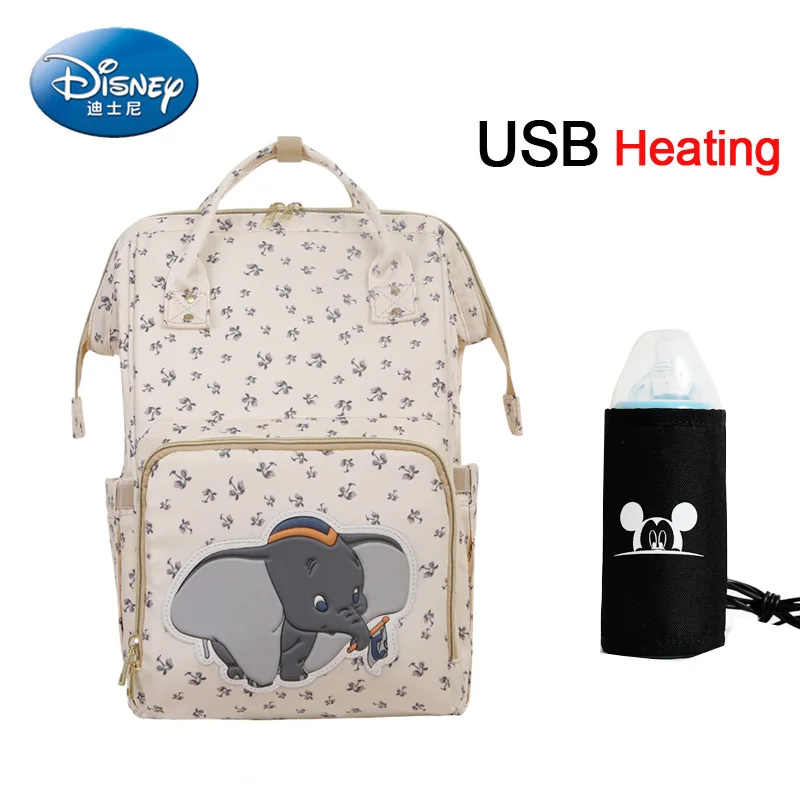Дисней водонепроницаемый USB Подогрев пеленки сумка малыш мама пеленки рюкзак мультяшный Микки дорожная сумка большой емкости - Цвет: B171