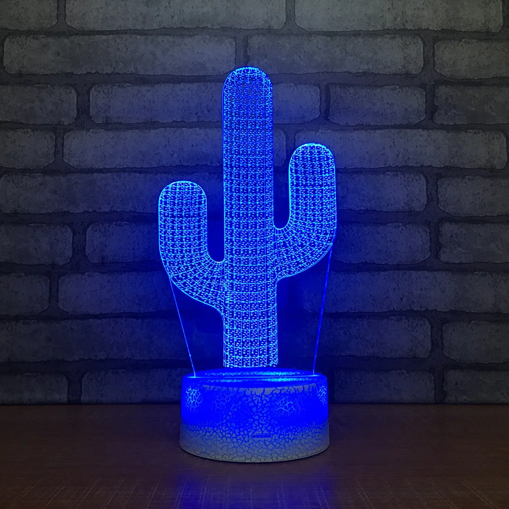 

Cactus LED RGB Night Light 7 Color Change Desk Light Action Figure PVC Kids Toys Brinquedos Christmas Giftos Christmas Gift