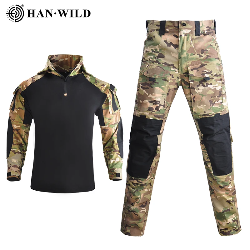 Мужская тактическая охотничья страйкбольная рубашка боевая униформа походная