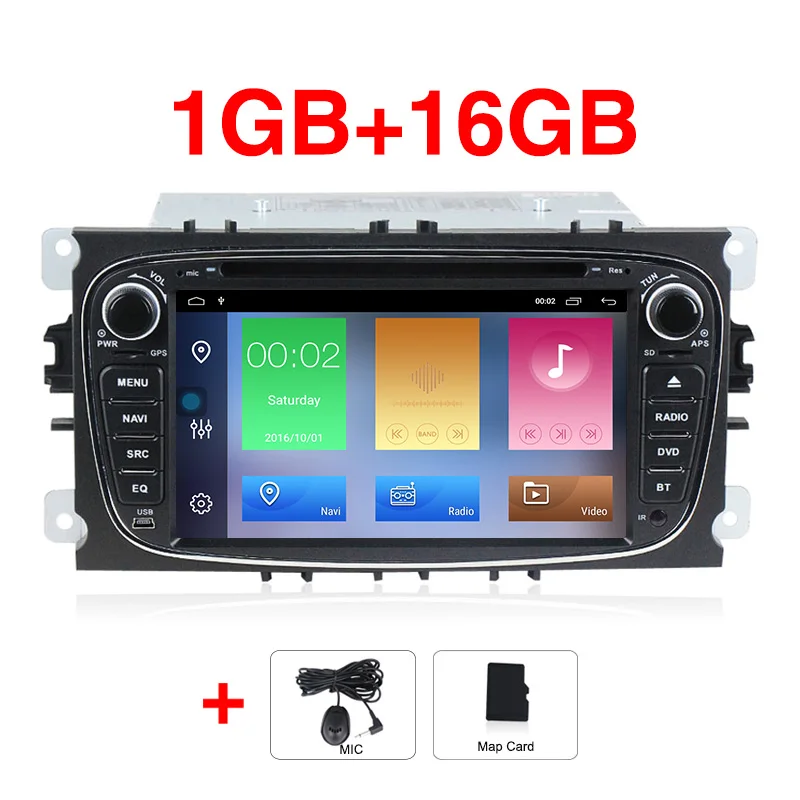 Новинка! HD1024* 600 2din Android 9,1 автомобильный Радио dvd-плеер gps навигация для FORD/Focus/S-MAX/Mondeo/C-MAX/Galaxy/Kuga 2+ 32G wifi - Цвет: Car dvd B