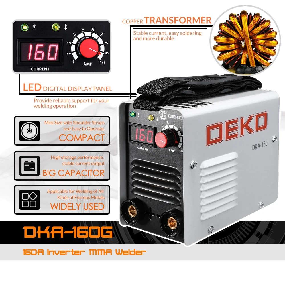 DEKO DKA-160G 4.1KVA Inverter Arc Electric Welding Machine MMA Welder for Working | Инструменты