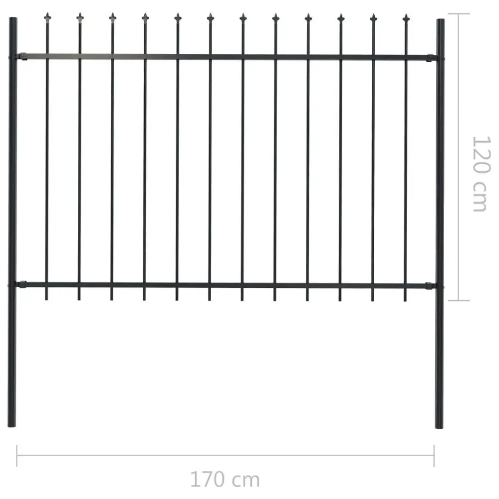 

【USA Warehouse】Garden Fence with Spear Top Steel 66.9"x47.2" Black